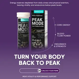 DrBioCare PEAK MODE – 7-in-1 Men’s Wellness, Natural Energy & Endurance Support | Fast-Absorbing Tablets with Tongkat Ali, Shilajit, Ashwagandha, Maca & L-Arginine for Daily Vitality