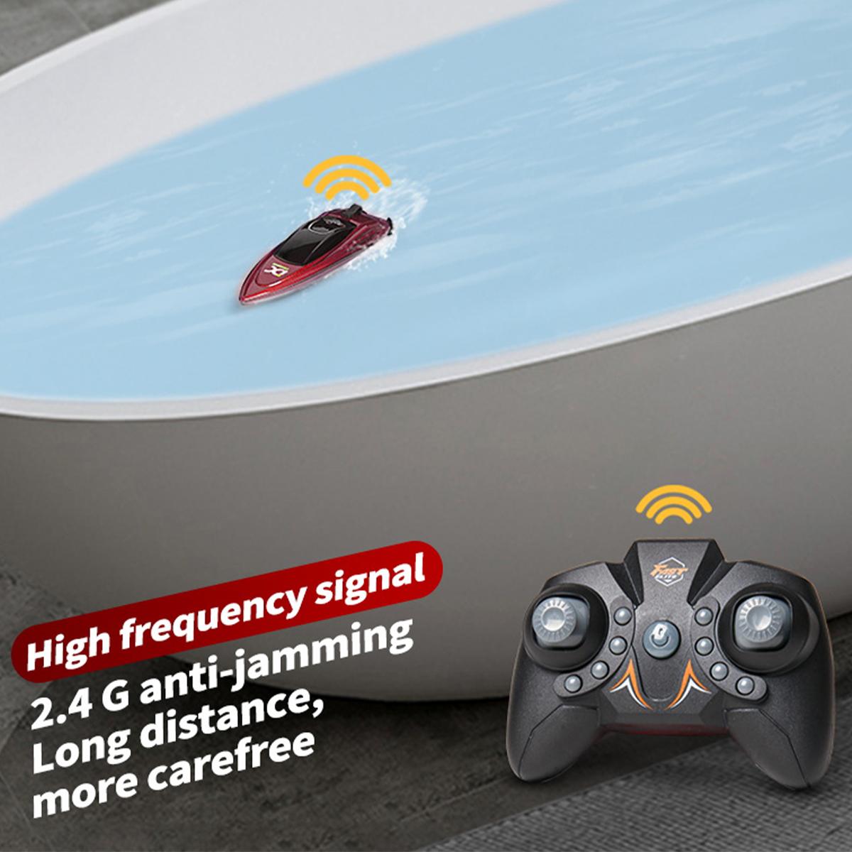 RC Boat for Kids 2.4GHz 8 km/h High Speed RC Boat Electric Racing Boat Waterproof 500mAh USB Rechargeable RC Boat Toy Ship Summer Water Toy Gift for Kids Adults