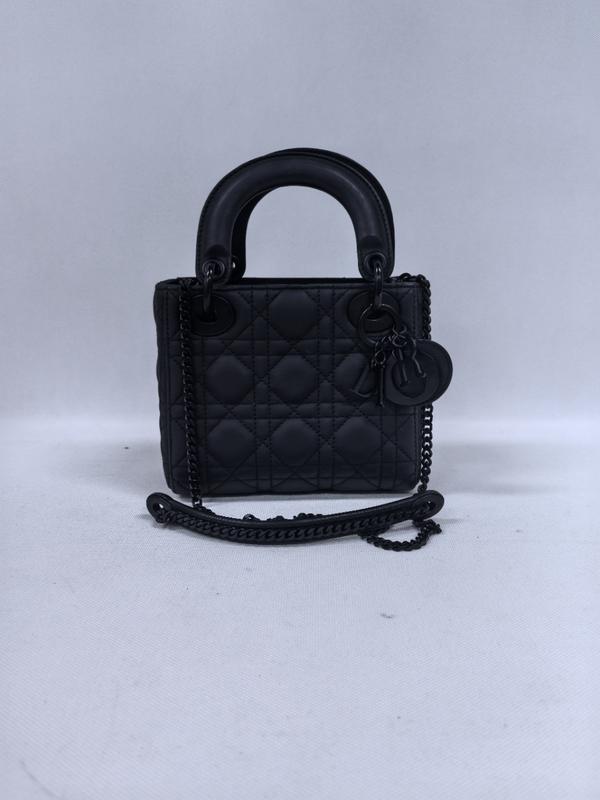 Pre-owned Dior leather Shoulder Bags Lady mini black