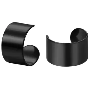OIDEA Smooth Wide Stainless Steel Ear Cuff, Non-Piercing Clip-On Earrings for Men and Women