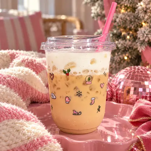 Cups For Cute Little Drinks | Christmas & Party Cups | 25 Pack 16oz Cups + Lids & Straws