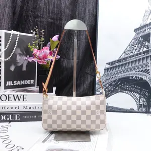 Pre-owned Louis Vuitton Canvas Shoulder Bags Pochette Damier Azaur Coated Shoulder Bag T10169055