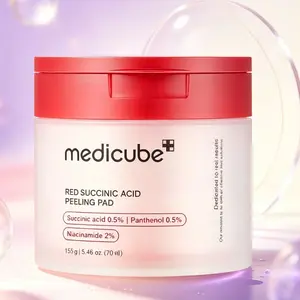 [medicube] Red Succinic Acid Panthenol Toner Pads - 70ea Pack, Niacinamide, Salicylic Acid, AHA, Acne-Clearing Skincare Toner Pads