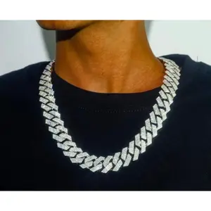 Thick VVS Moissanite 925 Silver Cuban Link Chain