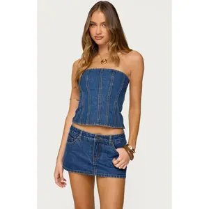 Edikted Women's Camelia Strapless Denim Corset