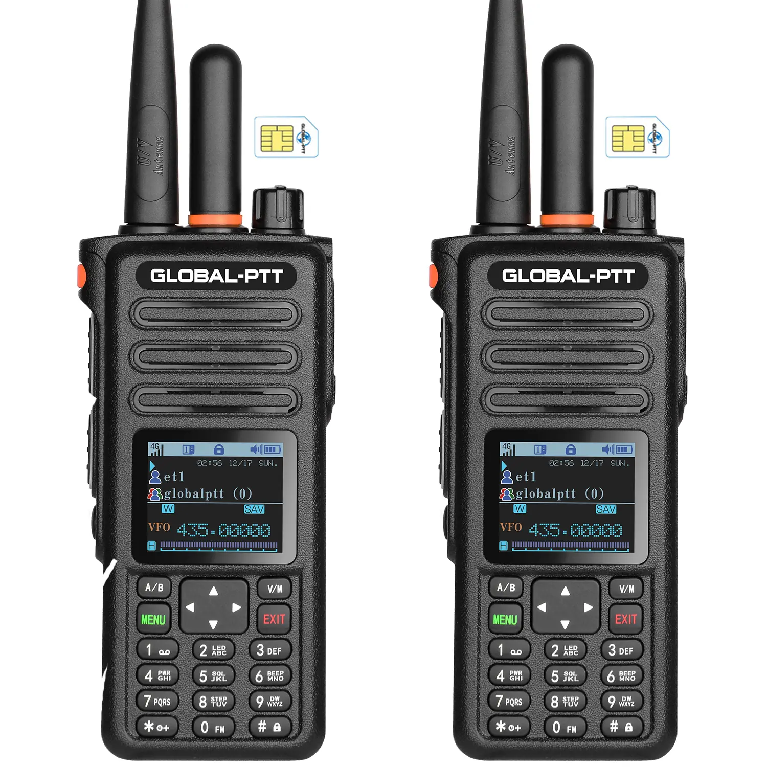 PoC Radios + UHF Analog Walkie Talkie Dual Two-Way Radio, Unlimited Range Nationwide Communication 10W 350 - 520MHz