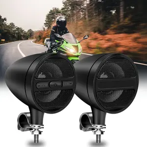 [Wireless Stereo Sound Speakers] AOVEISE Wireless Motorcycle Speakers - Stereo Sound, Handlebar Mount Audio Amplifier System with USB, AUX, FM Radio Charging Smartphone