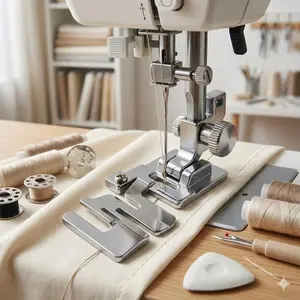 Elastic Fabric Lace Sewing Presser Foot for Home Sewing Machine Adjustable Pressure Non-Slip DIY Craft Tool Compatible with Thin Cotton Linen Thick Denim 1 or 2 Pcs Set Sewing Machine Accessories