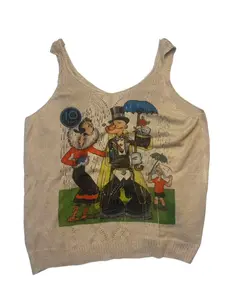 Women's Off-Shoulder 2D Anime Print Knit Vest, Elegant Fitted Design, All over Print, Young Style, Perfect for Casual Wear