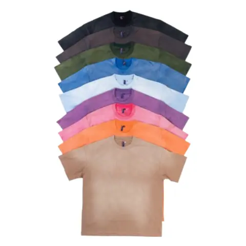 HL Men's Sunwashed Heavyweight Cotton Boxy T-Shirt - Short Sleeve, Plain, Basic, Round Neck, Drop Shoulder, True to Size, Loose Casual Fit, Fashion, Durability, Warmth, All-Season Streetwear Menswear Top