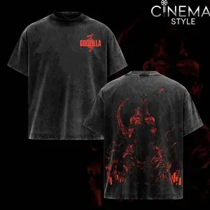 Shin Godzilla Acid-Washed Cotton T-Shirt, Vintage Graphic Tee for Fans of the Series Godzilla, Top Streetwear Cotton Design for Men and Women, Unisex T-Shirt Hot 3BF