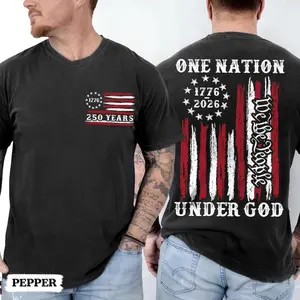 One Nation Under God Shirt, 250 Years American Anniversary 250th Independence Day, Patriotic Military Tee, 1776 2026 Shirt