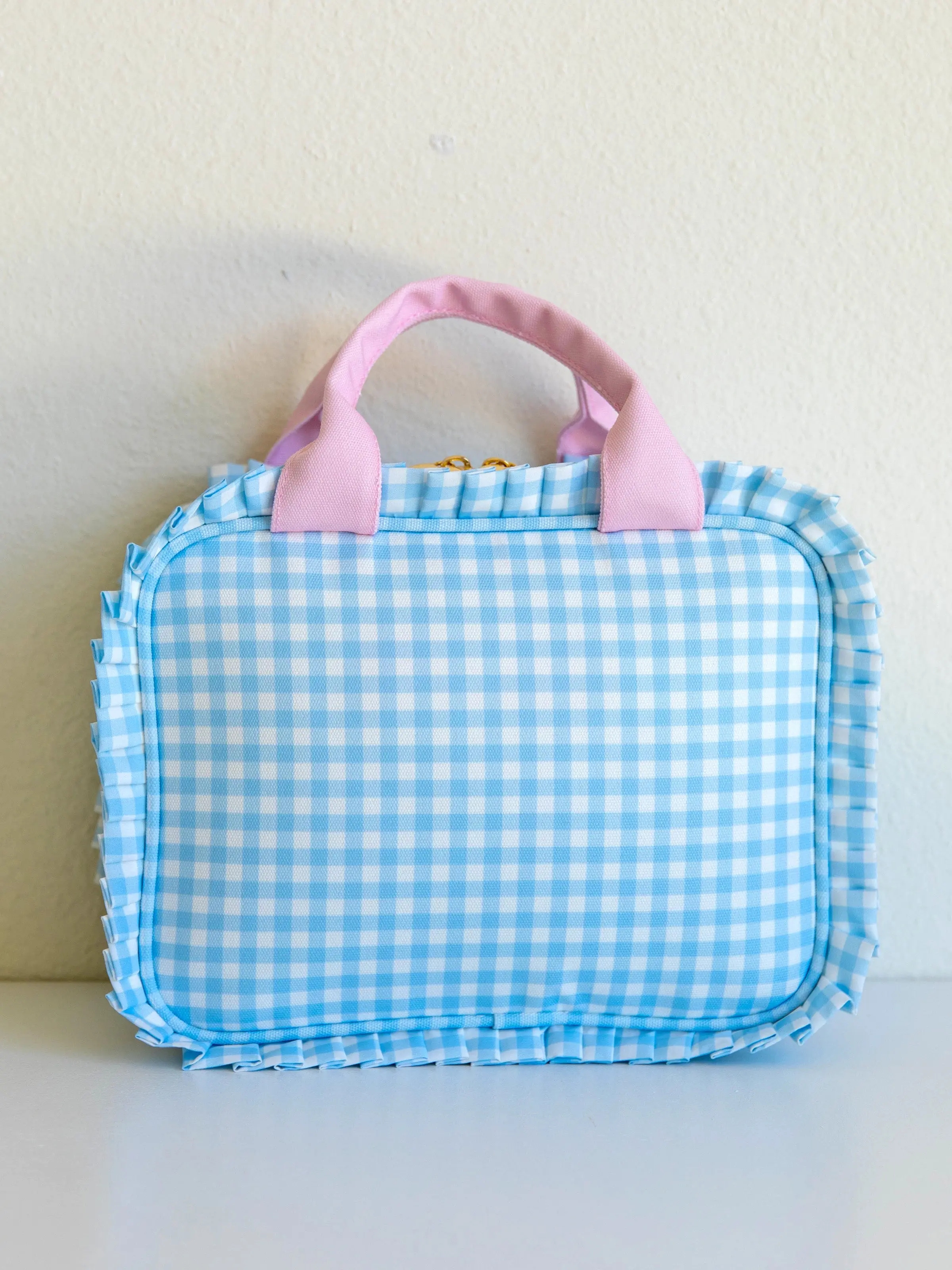 Ruffled Lunch Kit - Blue Gingham