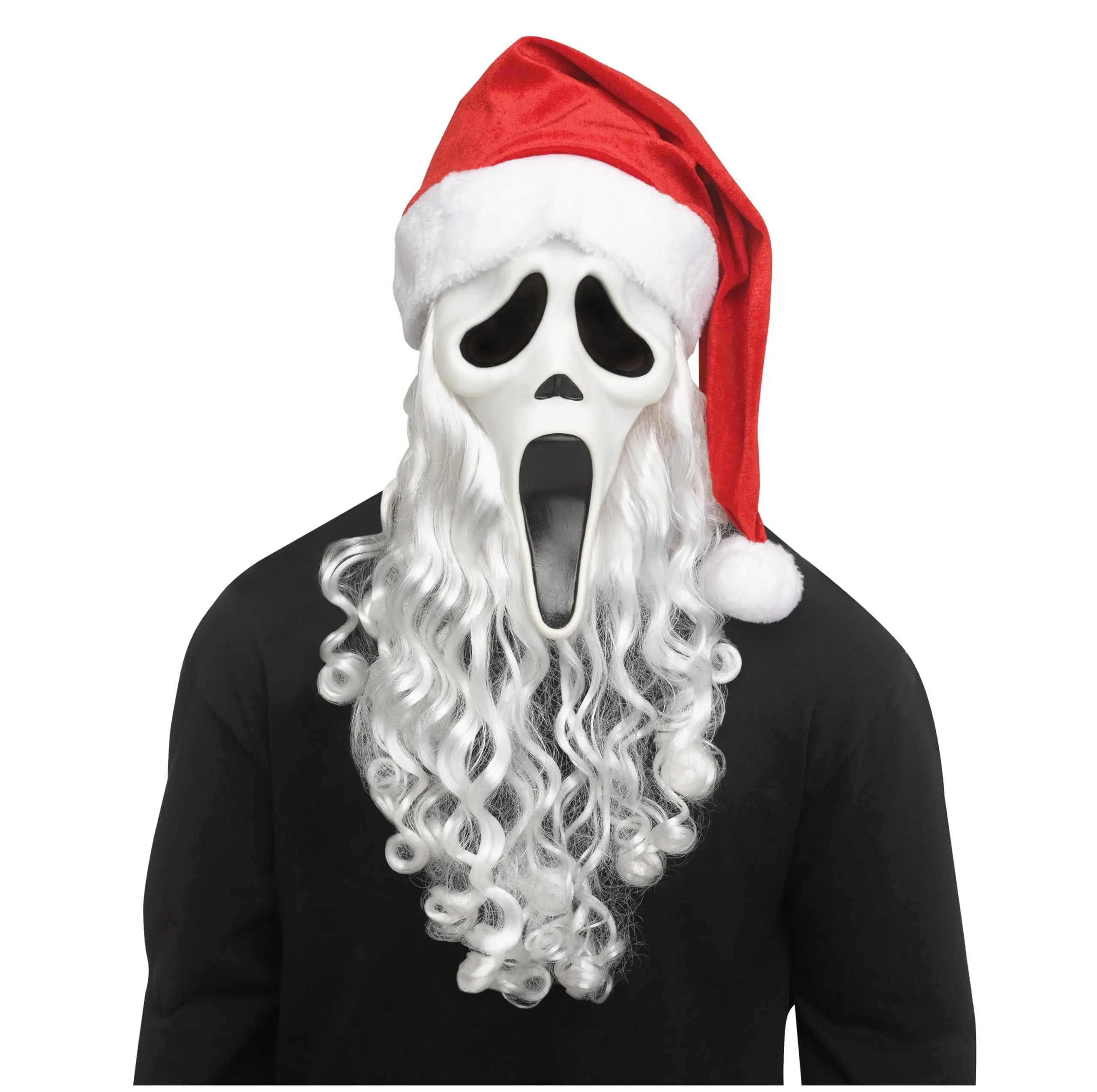 Fun World Ghost Face Santa Mask Costume Accessory, Multi-Color