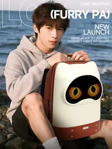 LOY T16-1 Furry Pal Cute Cat LED Eye Animation Backpack Smart Digital Travel School Bag for Girls Middle School