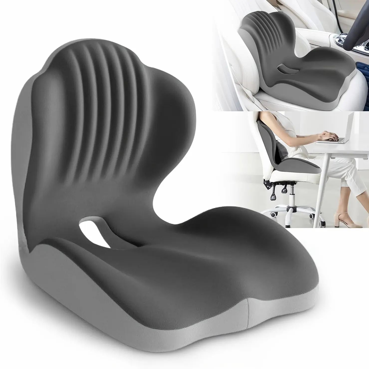 1pc Shell-Shaped Ergonomic Seat Cushion, Soft Comfortable Chair Cushion For Office Chair, Car Seat And Home Use, Supportive Design For Daily And Long Hours Sitting