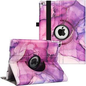 Case for iPad 9.7 inch 2018 2017/ iPad Air 2 Case - 360  Rotating Stand Protective Cover  Case with Auto Sleep/Wake for  iPad 5th/6th Generation (Marble Purple)