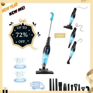 [Valentines'DaySale!] Intercleaner Corded Stick Vacuum, 15KPa Powerful Suction, 12-in-1 different attachments,Ultra-Lightweight Bagless Upright Vacuum with Handheld for Home Hard Floor Carpet Pet Hair,Car Cleaning home cleaning tools home appliances