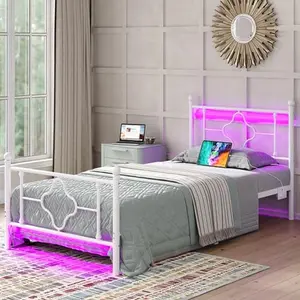 Twin Size Bed Frame Wooden Vanity Table with Drawers Makeup Storage Organizer Modern Bedroom Furniture Decor US Style