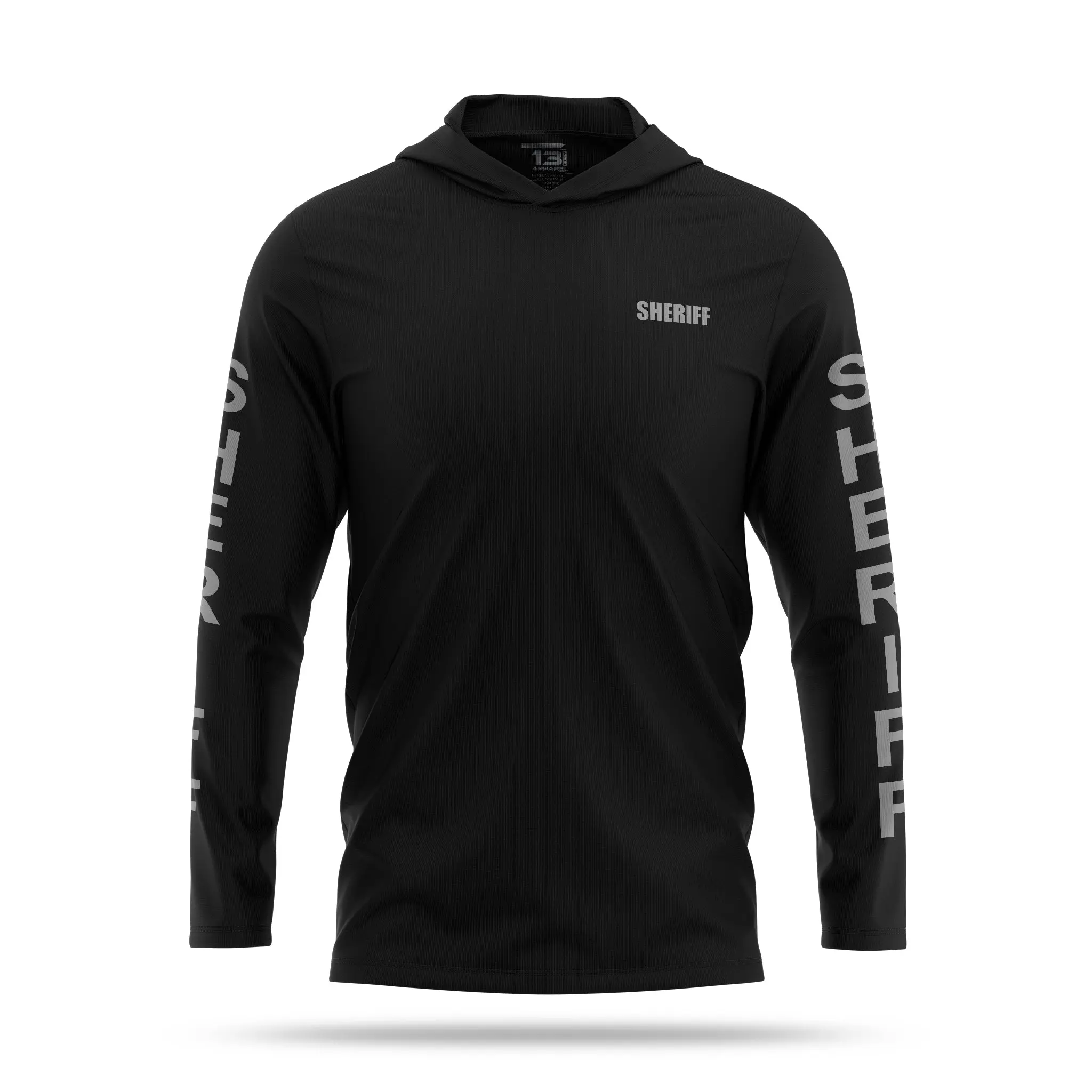 [SHERIFF] Men's Hooded Long Sleeve [BLK/GRY]