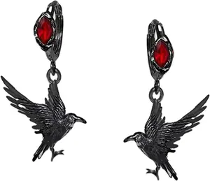-hop style gothic crow earrings red pendant earrings personalized   fashion ladies  M3499