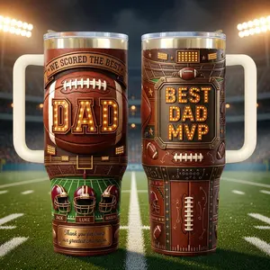 Personalized Football Dad 40oz Tumbler, MVP Sports Dad Cup