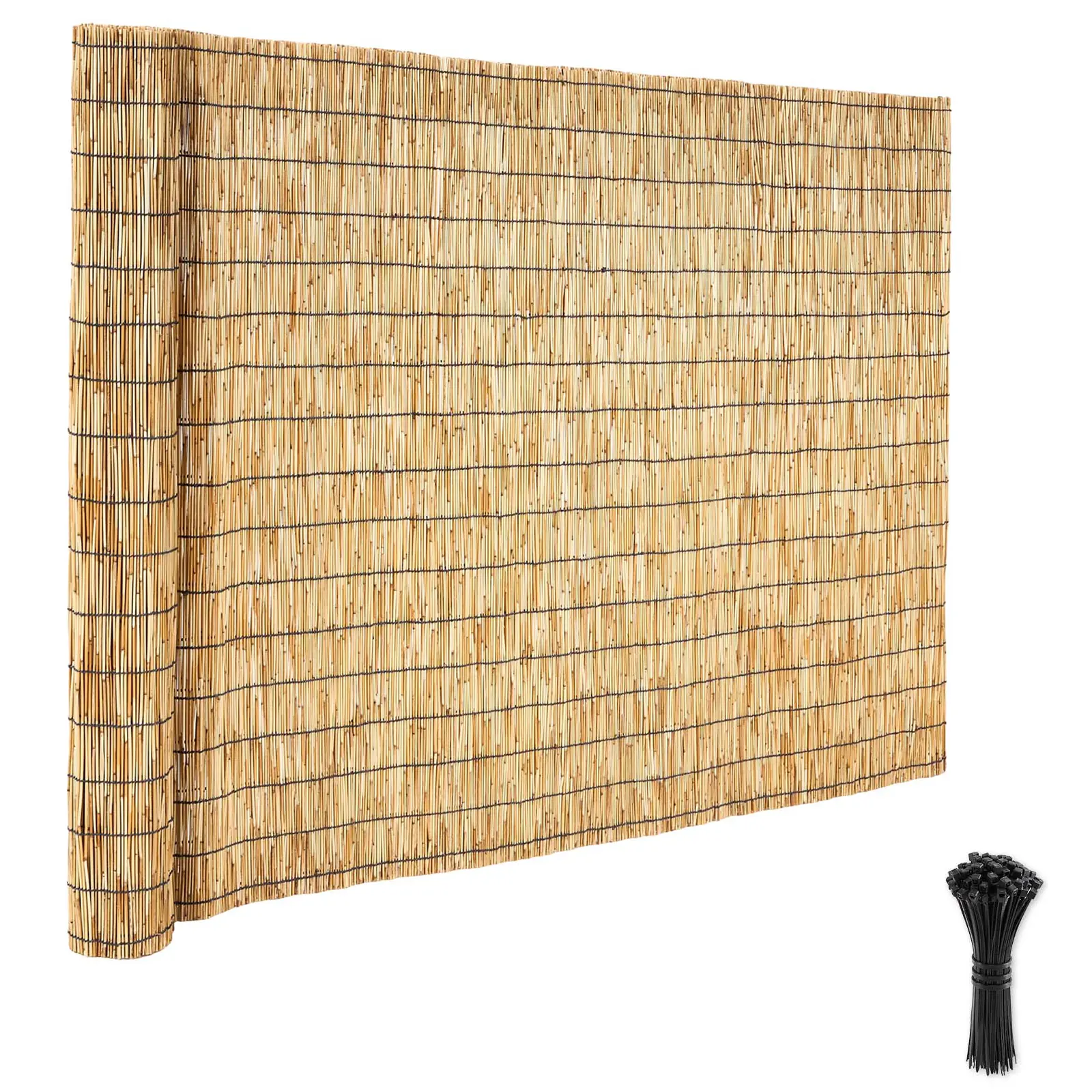 Natural Reed Fencing, 4 ft x 16.4 ft, Decorative Natural Reed Fencing Roll, Decorative Fence for Backyard Garden Divider, Privacy Screen Panel Curtain for Balcony Patio Garden Backyard Outdoor