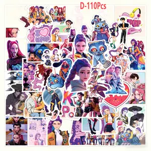 Waterproof Demon Hunters Stickers 55 & 110Pcs Set DIY Decor Decals Skateboard Phone Luggage Supplies