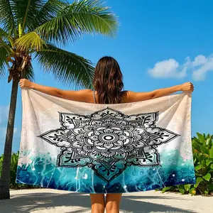 Mandala Pattern Beach Towel, Soft Absorbent Towel, Beach Towel for Women & Men, Towel for Swimming Pool, Beach, Travel, Camping, Hiking