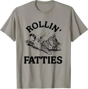 Rollin' Fatties Cat Funny Kitten Humor Rolling T-Shirt