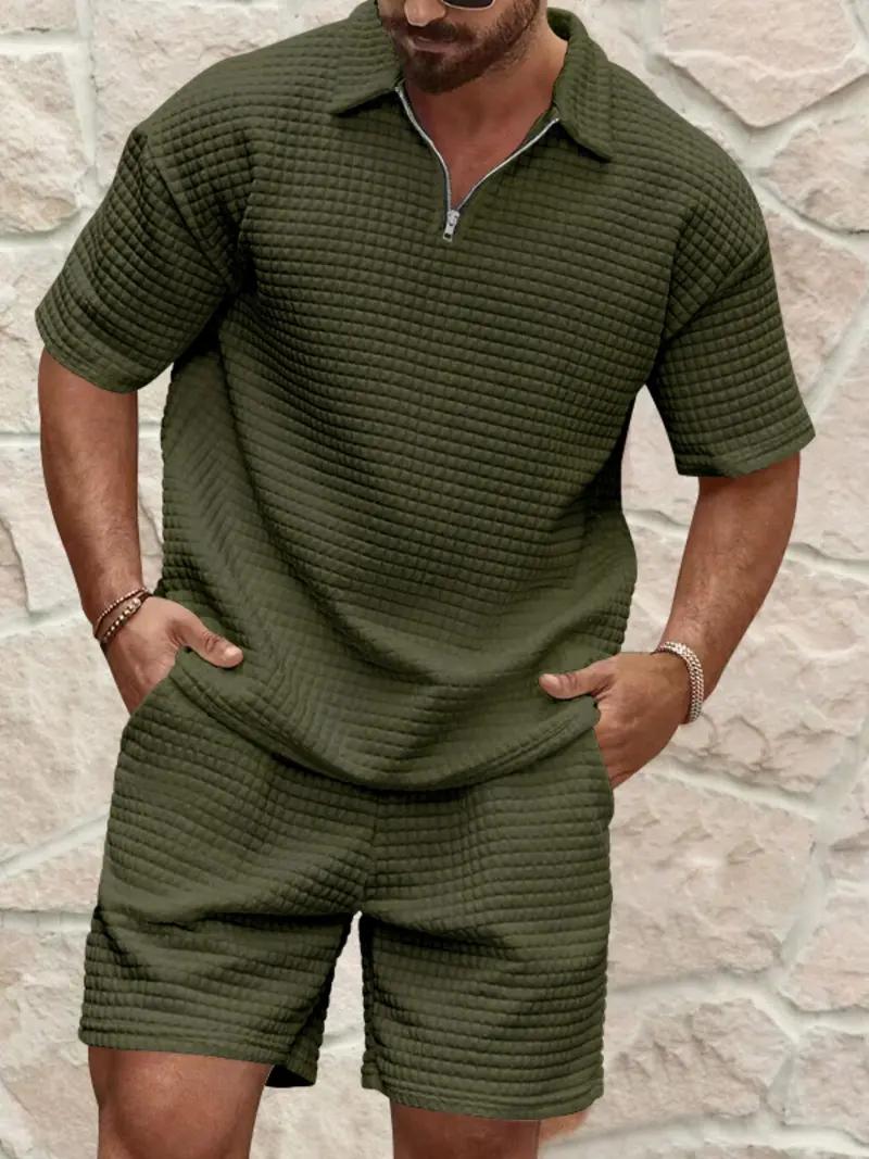 KZZ Men's Solid Color Short Sleeve Tee & Shorts Set Loose Fit Casual Fashion Cozy Breathable Two-piece Outfits for Summer Daily Wear Clothing Shortsleeve Menswear Men's 2 Piece Set, KZZ Men's Solid Color Short Sleeve Tee & Shorts Set Loose Fit Casual Fashion Cozy Breathable Two-piece Outfits for Summer Daily Wear Clothing Shortsleeve Menswear Men's 2 Piece Set,