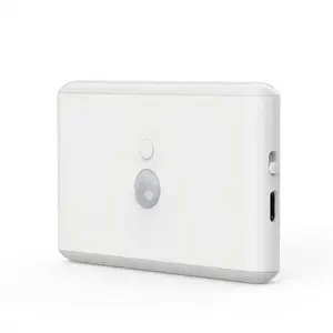 CNPOLOOK Rechargeable Motion Sensor Night Light, 4 Color Modes (Warm White/White/Red/Blue), Dimmable, USB‑C, Magnetic Stick On Light, 120° PIR, 26ft Range, OFF/AUTO/ON, Closet Bathroom Hallway Bedside (1 Pack
