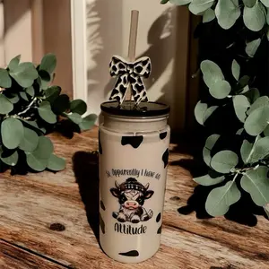 Cow Snow Globe Cup  Reusable Drinkware Tumblers