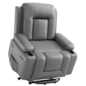 Garvee Electric Power Lift Recliner Chair with Heating, Massage, Adjustable Back and Leg Support, Wide Seat, Remote Control, Cup Holders, Side Pockets - Comfortable and Robust for Seniors and Mobility Needs