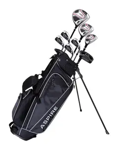 Aspire XD1 Teenager Complete Golf Set Includes Driver Fairway Hybrid 7 8 9 Wedge Irons Putter Stand Bag 3 HCS Teen Ages 13-16 Right Hand - Height 51" - 56"