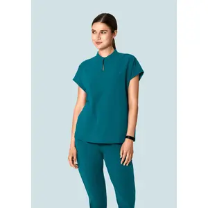 Mandarin Dolman Top Peacock