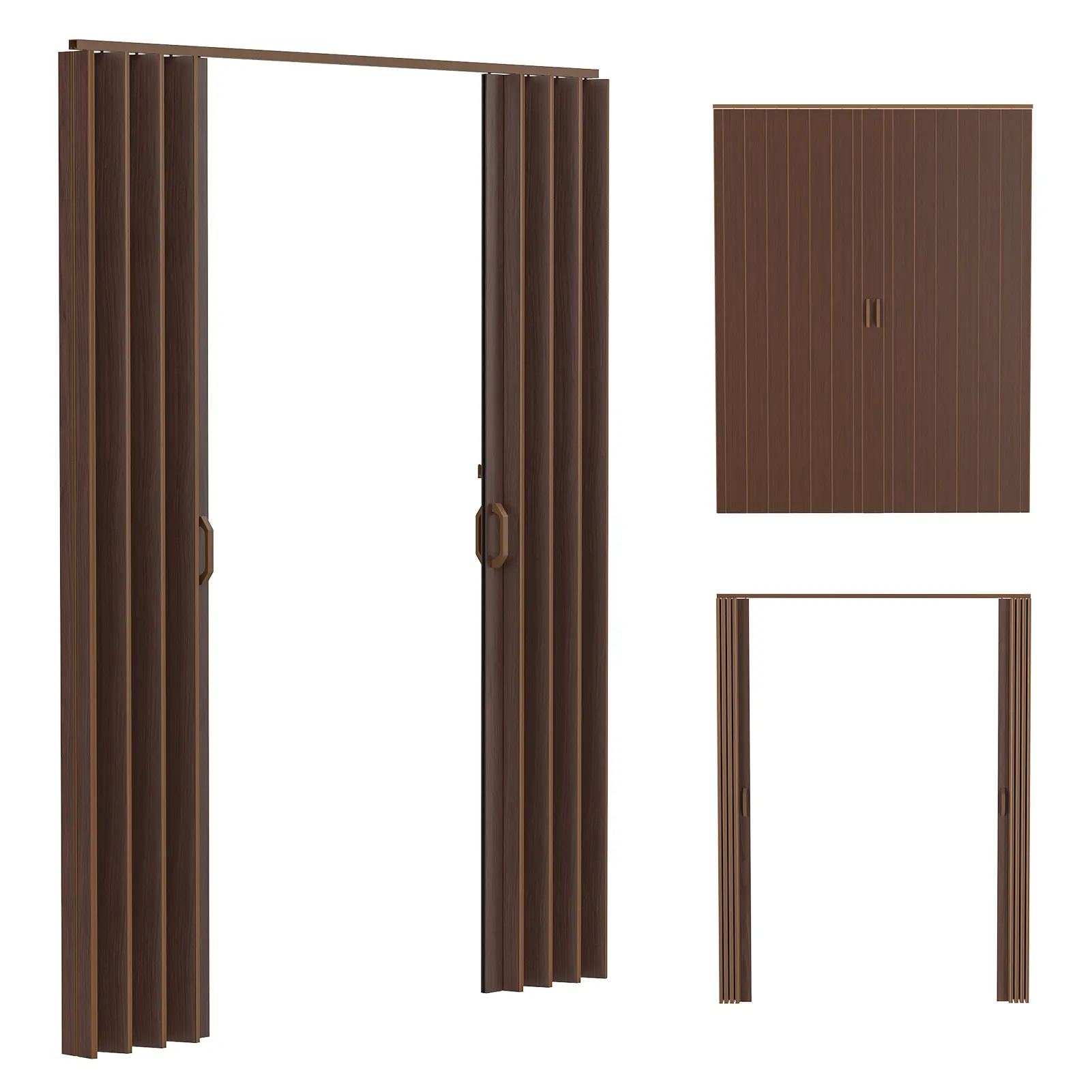 165x202cm Double Handle Magnetic Pleated Accordion Door Curtain - Interior Folding Door for Doorways, Closet
