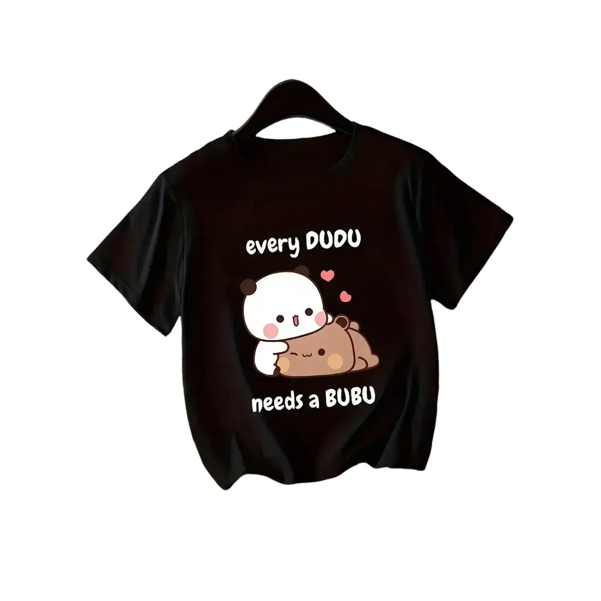 Bubu Dudu Panda Bear T Shirt Women Men Cute Every Dudu Needs A Bubu Graphic Tee Summer Short Sleeve Couple Matching Shirt TopSummer T-Shirt Round Neck Tshirt  Cotton Tshirt Women's T-shirts Unisex T-shirts Casual Clothes