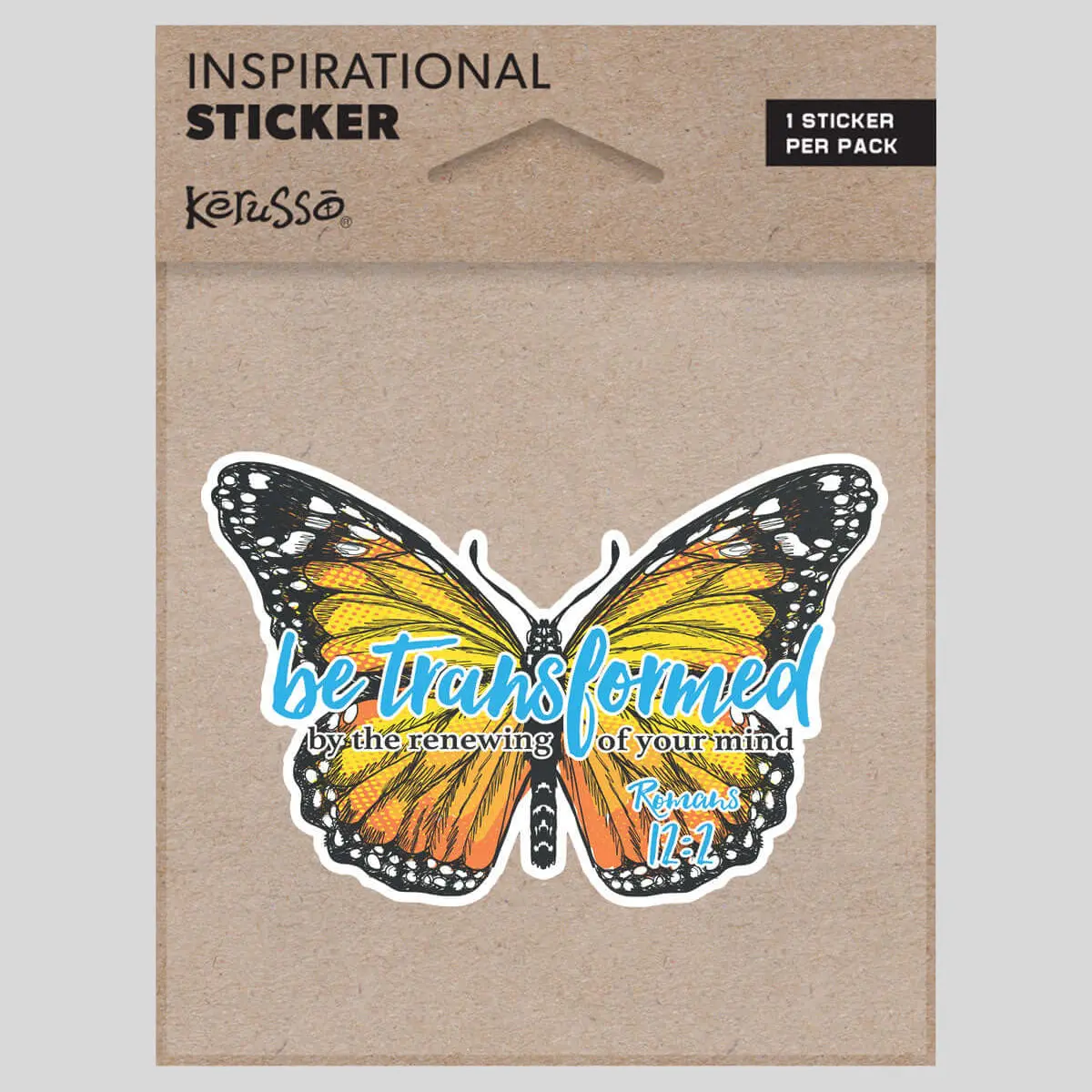 Kerusso Transformed Butterfly Sticker, 1 Sticker (3" x 2") Water-Resistant Decor for Bikes, Ideal for Faith Enthusiasts, DIY Scrapbooking & Stamping Supplies