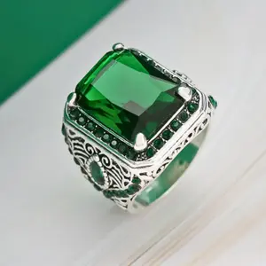 Men's ring, fashionable design with square face and prominent blue stone, luxurious and elegant style for men to wear every day, when going out, engagement ring, as a gift for boyfriend.