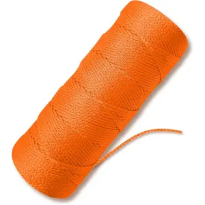 Orange Mason Line String Line -#18 Braided Nylon String - 250 Ft Length - Nylon Twine for Gardening Or Masonry Tools - Perfect Construction String for A String Level, Twine String for Gardening