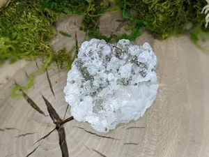 Large Calcite Chunk w/ Shimmering Chalcopyrite Quartz Cluster Natural Stone Mineral Specimen Healing Crystal Raw Rock Gemstone Rough Piece