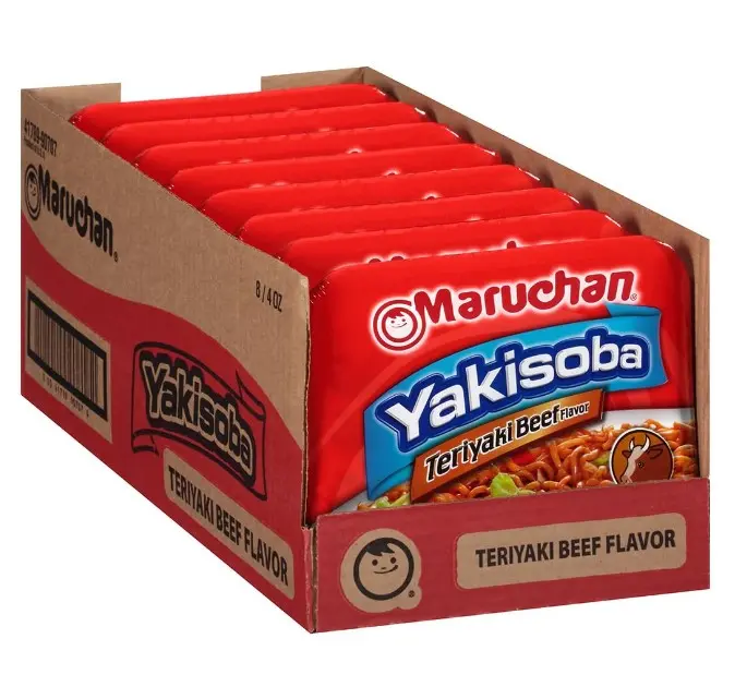 Maruchan Yakisoba, Teriyaki Beef Flavor – Stir-Fried Japanese Instant Ramen Noodles, High Protein Microwavable Meal – 4 Oz. (8 Pack)