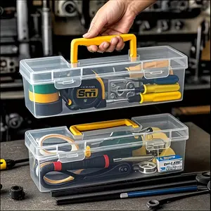 Carrying case (with six inner boxes) Portable dustproof storage box | Plastic Tools & Supplies Organizer | Large process box with divider | Multifunctional home and studio storage bins