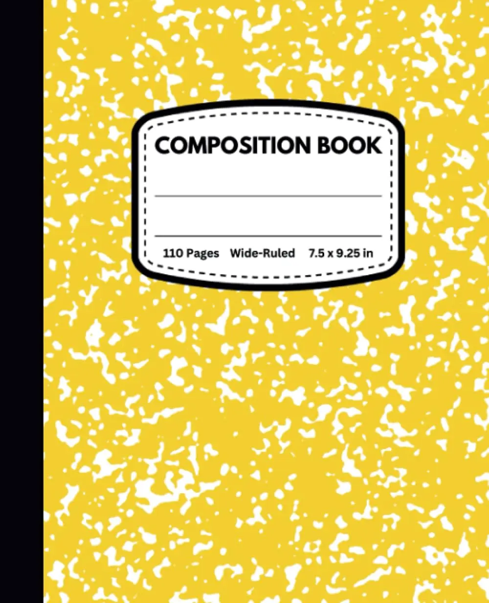 Aesthetic Yellow Marble Composition Notebook: Wide Ruled Journal - 110 Pages of Yellow Vibes - For Students and Professionals - 7.5 x 9.25 Inches