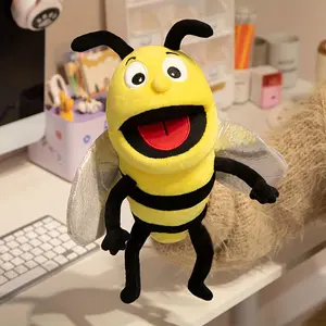 30.0cm Hand Puppet Realistic Plush Puppet Insect Animal Puppets Insect Stuffed Animal Hand Puppet with Moveable Mouth Soft Stuffed Bee Puppet Story Toy Puppets Role Play Show Game