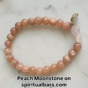 Spiritualbars.com Peace Moonstone Bracelet - Elegant Serene Design for Casual & Formal Wear - Comfortable Natural Stone Accessory
