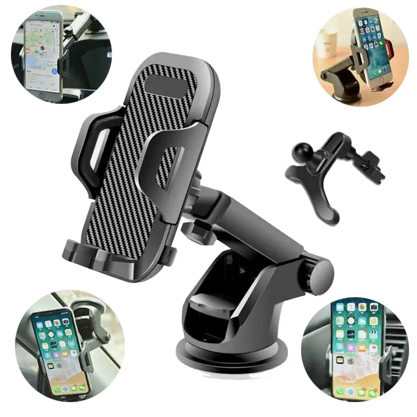 360° Rotatable Universal Car Phone-GPS Hold - Windshield, Dashboard Mount Compatible with Cell Phones, GPS Devices, Rotates 360°