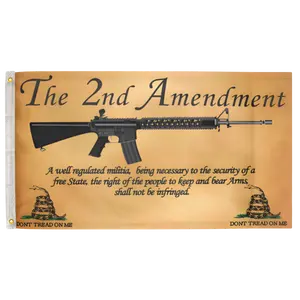 2nd Amendment Parchment DTOM 3'X5' Flag 100D Polyester (90cm x 150cm) (G48) RolFlags