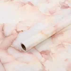 17.71" x 78.74" (Pack Of 1) Contact Paper Pink Marble, Pink